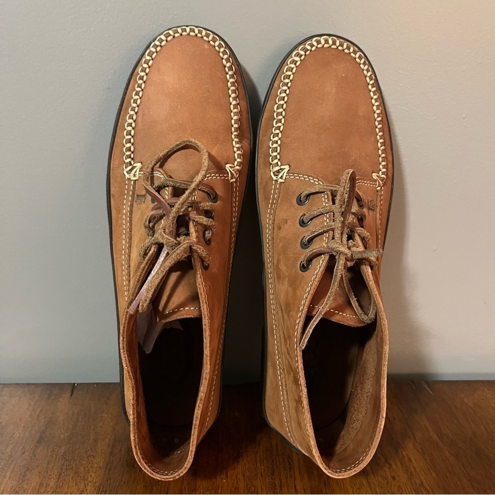 Tods Chukka Desert Dress Boots
Size 8.5 men’s. Camel leather. Vibram sole - Picture 8 of 16